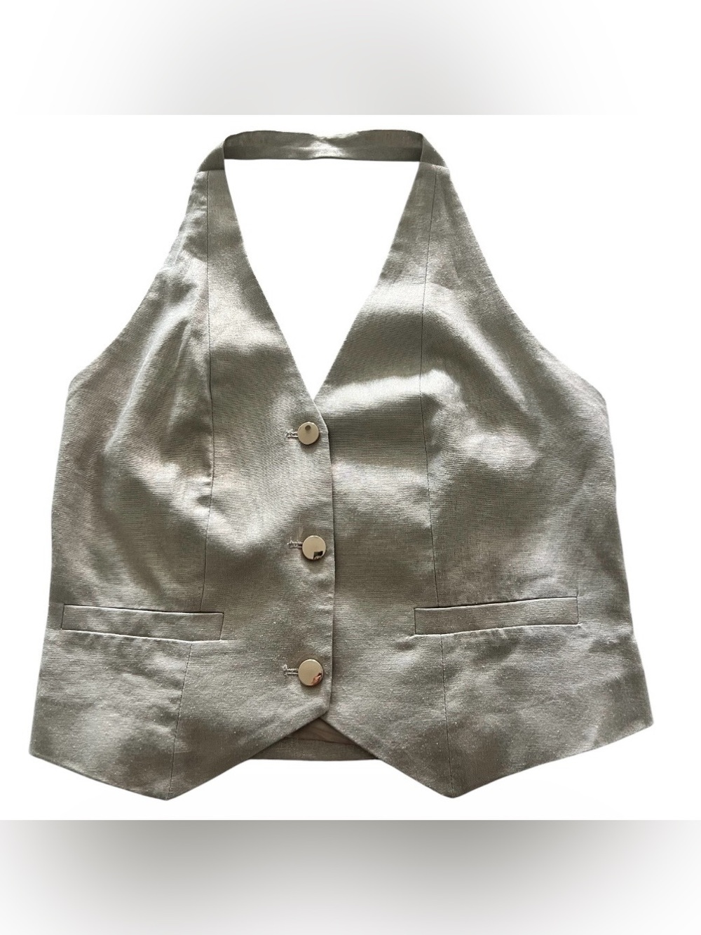 Liola Linen Gold Vest Top